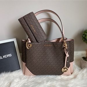 MK Set Tote Bag and Trifold Wallet